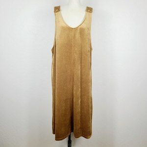 Roolee Jumper Dress XL Brown Ribbed Chenille Soft Sleeveless Midi Shift